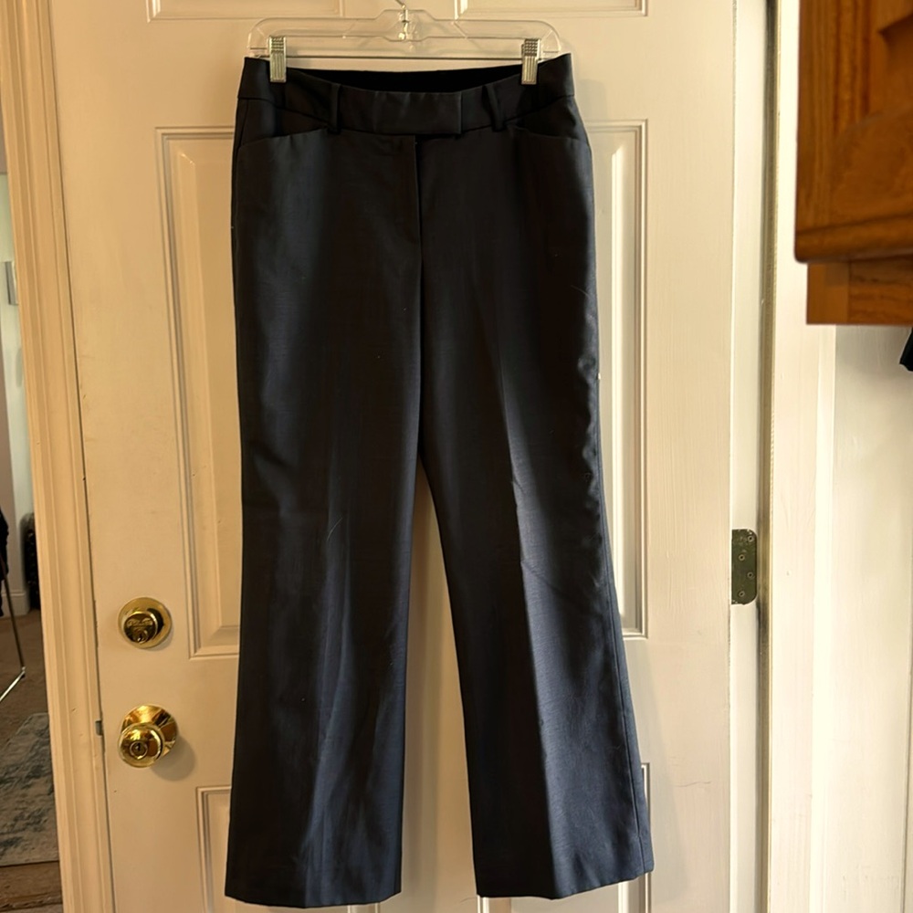 Ann Taylor suit trousers, blue, front zipper with belt loops.